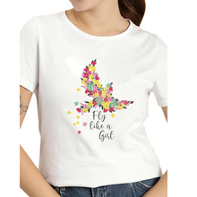 Load image into Gallery viewer, Deevaz Women Comfort Fit Round Neck Half Sleeve Cotton Printed Regular Fit T-Shirts Fly Like A Women.