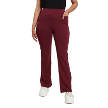 Load image into Gallery viewer, Deevaz Women Groove-in High Waist Cotton Spandex Flared Pants In Red Color.