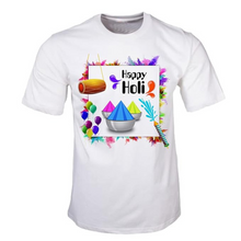 Load image into Gallery viewer, Deevaz Women Comfort Fit Round Neck Half Sleeve Holi T Shirts In White Color.