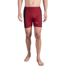 Load image into Gallery viewer, Deevaz Men&#39;s  Colorblocked Slim-Fit Swim Shorts In Maroon &amp; Black Color.