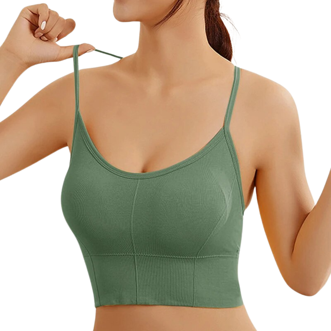 Deevaz Medium Impact Padded Non-Wired Sports Cami Bra In Multicolor With Adjustable Thin Strap Detailing.