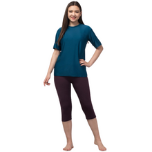 Load image into Gallery viewer, Deevaz Women Full Coverage Tshirt Short Sleeves &amp; Capree Swim Set