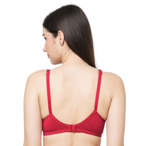 Deevaz Cotton Full Coverage Non-Padded Non Wired  Bra Seamless Cup In Maroon Color.