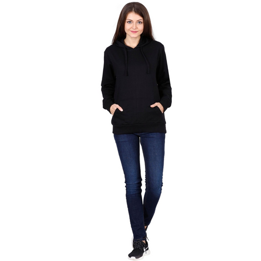Deevaz Hoodie Full Sleeves Cool & Stylish Sweatshirt Winter Wear For Women In Black Color.