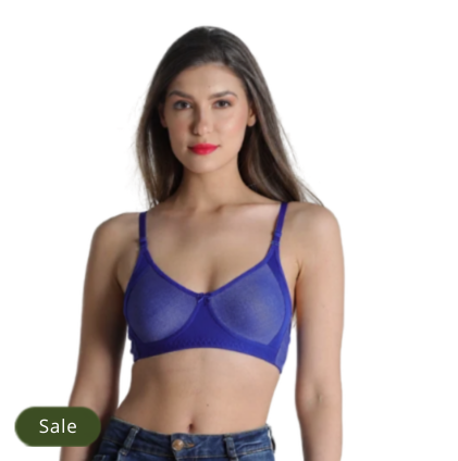 Deevaz Cotton Rich Non-padded Denim Inspired Bra in Dual tone of Ultramarine Blue Colour.