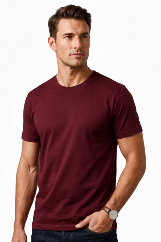 Deevaz Men's Cotton Plain T-shirt | Regular Fit Half Sleeve Pure Cotton Tee | 100% Cotton Plain Men T Shirt | Regular Fit Casual T Shirt