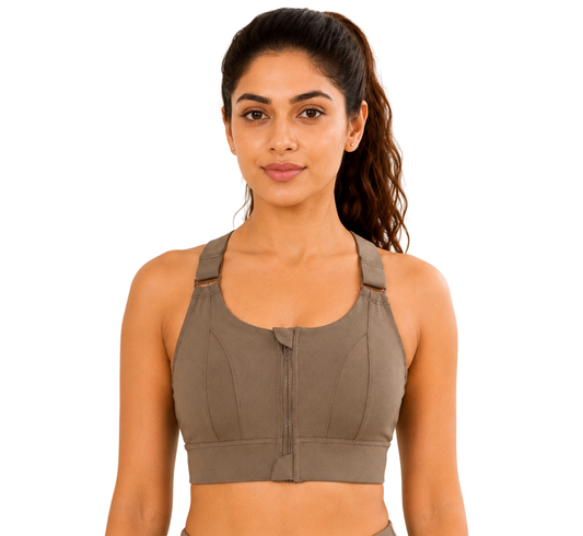 Deevaz Women's Front Zip High Impact Sports Bra