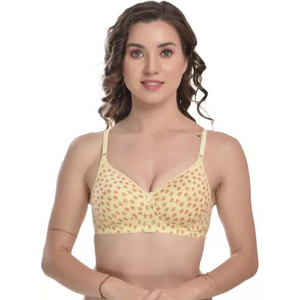 Deevaz Women Everyday Lightly Star Padded Bra In Yellow Color.