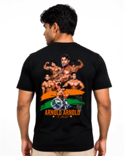 Deevaz men t-shirt half sleeves black.