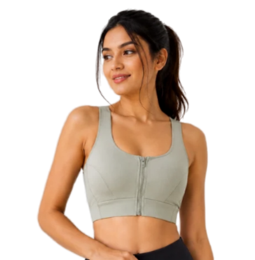 Deevaz Women's Front Zip High Velcrow  Bra | Padded Workout Yoga Gym Bra