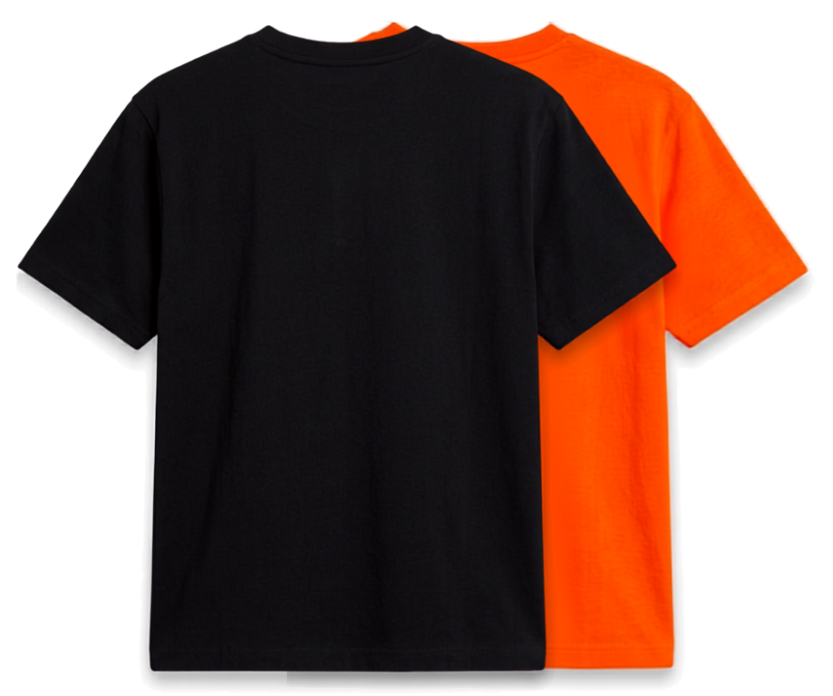 Deevaz Men's Performance Dry-Fit Active T-Shirt Set – Pack of 2 (Black & Orange)