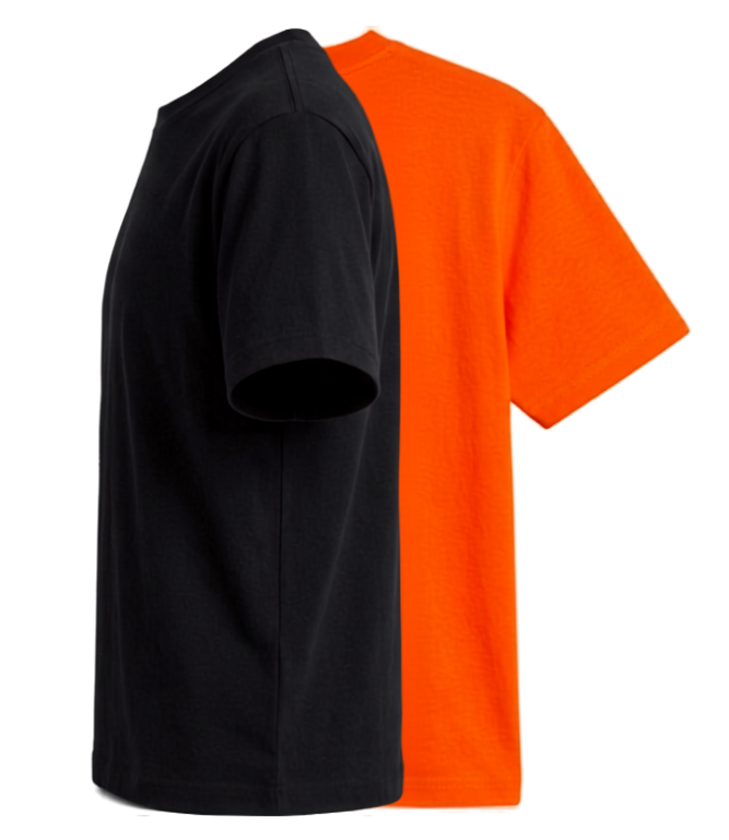 Deevaz Men's Performance Dry-Fit Active T-Shirt Set – Pack of 2 (Black & Orange)