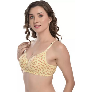 Deevaz Women Everyday Lightly Star Padded Bra In Yellow Color.