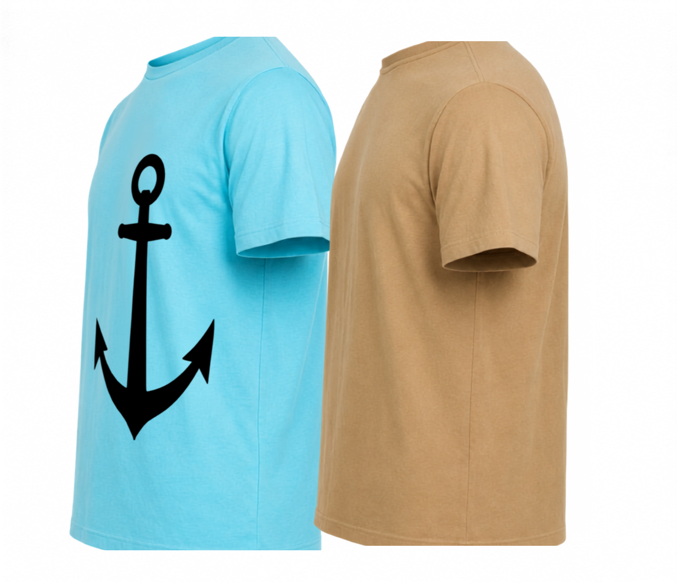 Deevaz Men's Pack of 2 Light Blue & Beige Athletic Fit T-Shirts
