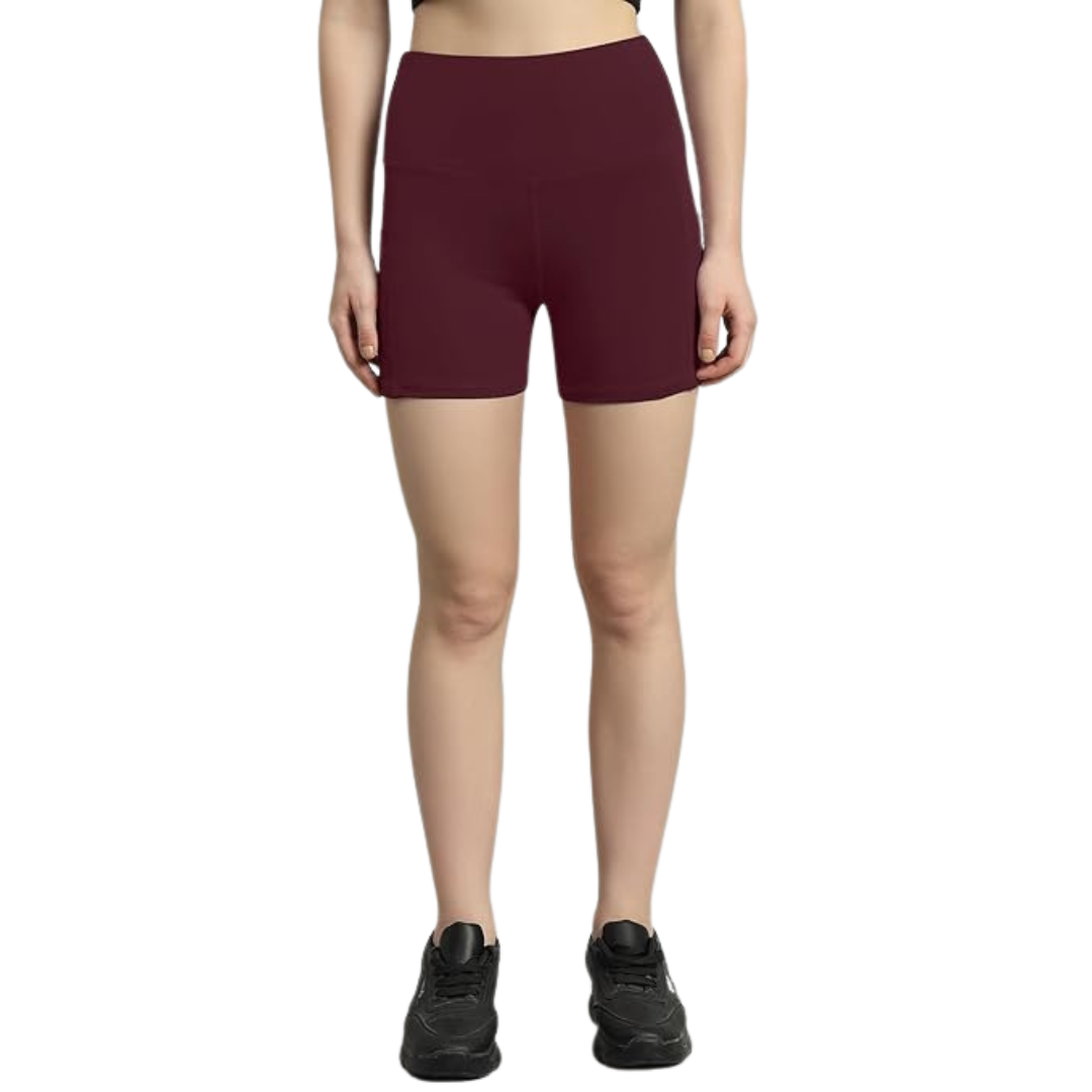Deevaz High Waist Workout Shorts for Women, Midnight Sky, Bike Shorts with Elastic Waistband and Pockets.