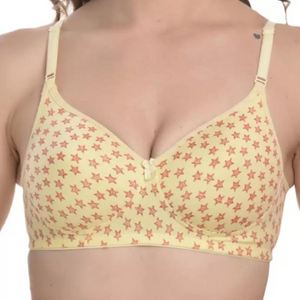 Deevaz Women Everyday Lightly Star Padded Bra In Yellow Color.