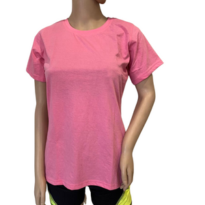 Deevaz Combo Of 2 Women Comfort Fit Round Neck Half Sleeve Cotton T-Shirts In Pink, Black.