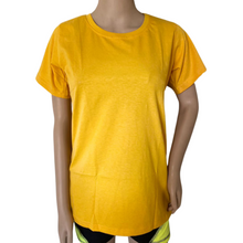 Load image into Gallery viewer, Deevaz Women Comfort Fit Round Neck Half Sleeve Cotton T Shirts In Yellow.