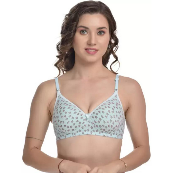 Deevaz Women Everyday Lightly Star Padded Bra In Blue Color.