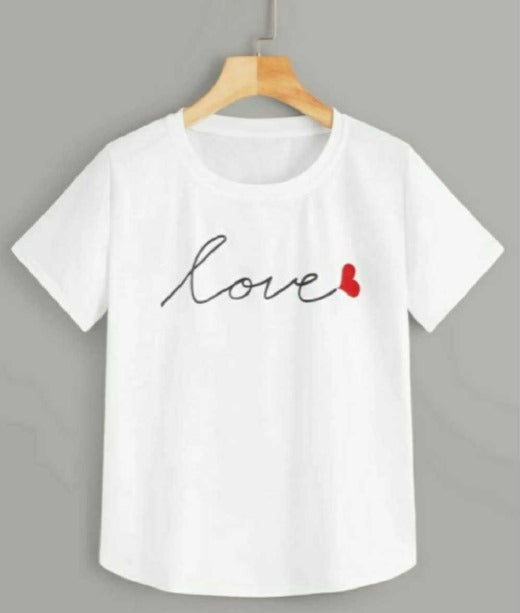 Deevaz Women's Regular T- Shirt Love Print