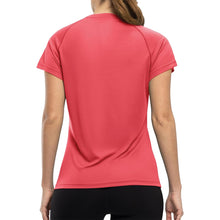 Load image into Gallery viewer, Deevaz Women Comfort Fit Round Neck Half Sleeve Neon T Shirts In Neon Maroon Color