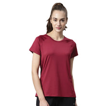 Load image into Gallery viewer, Deevaz Women Comfort Fit Round Neck Half Sleeve Neon T Shirts In Neon Maroon Color