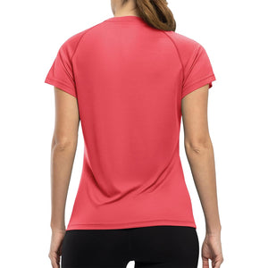 Deevaz Women Comfort Fit Round Neck Half Sleeve Neon T Shirts In Neon Maroon Color
