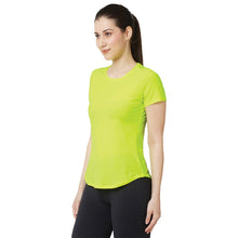 Load image into Gallery viewer, Deevaz Women Comfort Fit Round Neck Half Sleeve Neon T Shirts In Neon Green Color