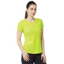 Load image into Gallery viewer, Deevaz Women Comfort Fit Round Neck Half Sleeve Neon T Shirts In Neon Green Color