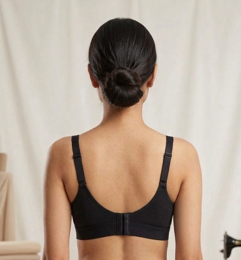 Deevaz Serene Comfort Wire-Free Full Coverage Lace Bra (Black)