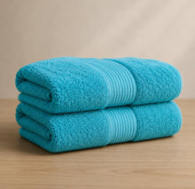Load image into Gallery viewer, Deevaz Bamboo Thread Hand Towel - 450 GSM (Set of 2, Light Blue Color)