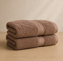 Load image into Gallery viewer, Deevaz Bamboo Thread Hand Towel - 450 GSM (Set of 2, Brown)