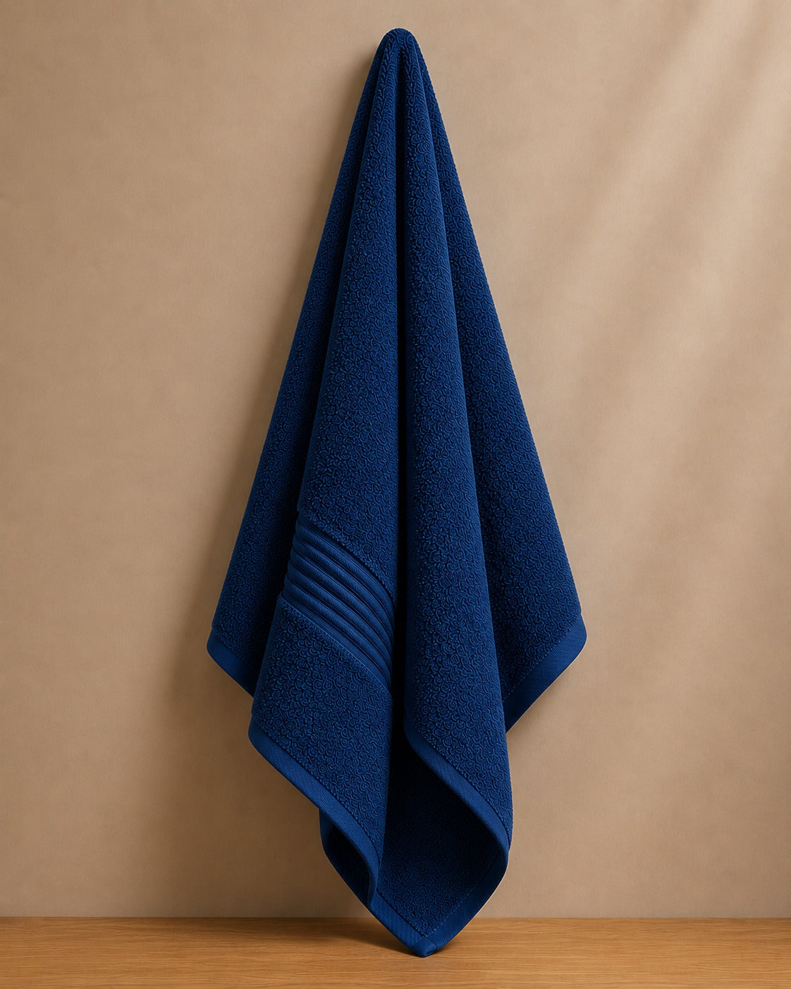 Deevaz Bamboo Thread Hand Towel - 450 GSM (Set of 2, Navy Blue Color)