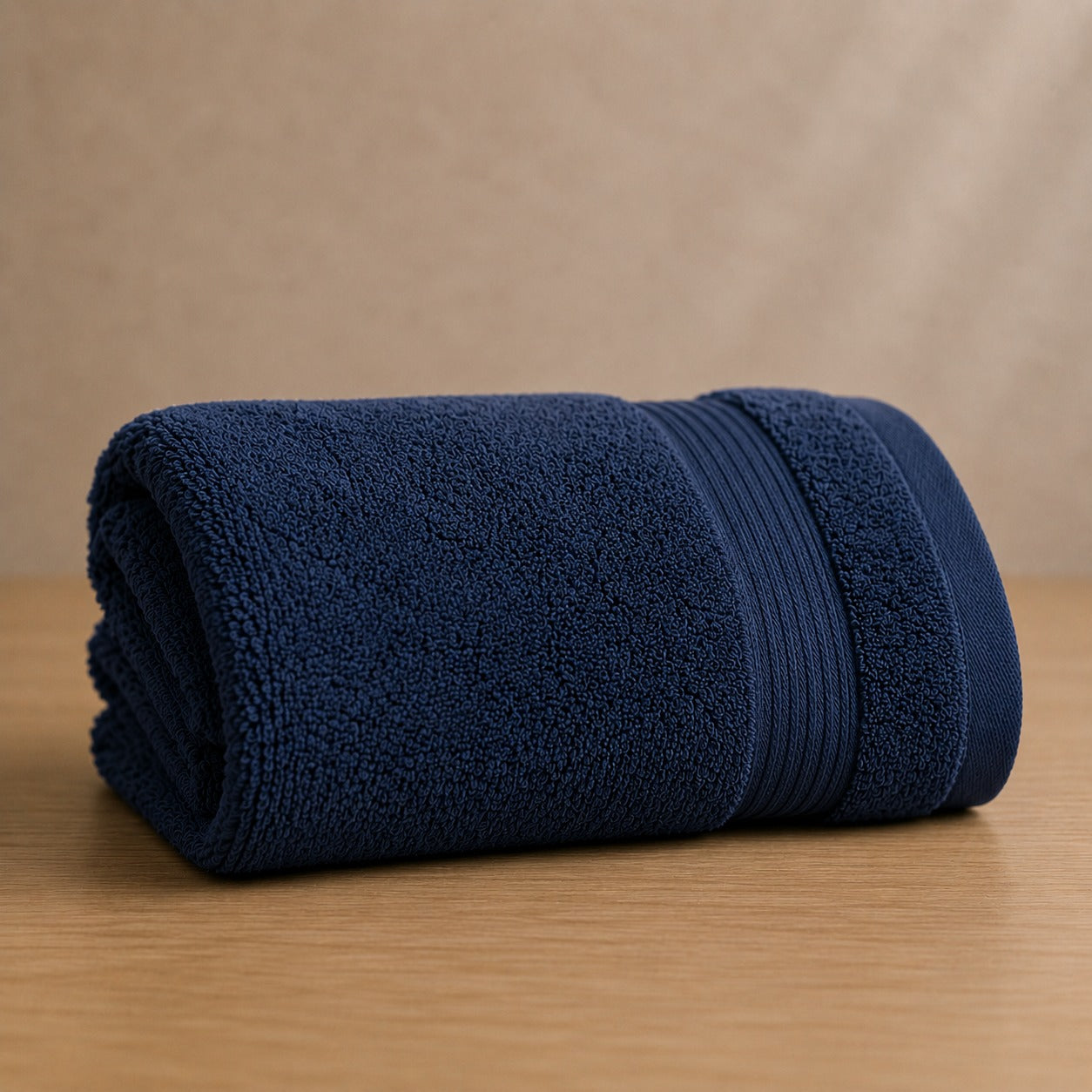 Deevaz Bamboo Thread Hand Towel - 450 GSM (Set of 2, Navy Blue Color)