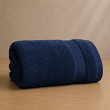 Load image into Gallery viewer, Deevaz Bamboo Thread Hand Towel - 450 GSM (Set of 2, Navy Blue Color)