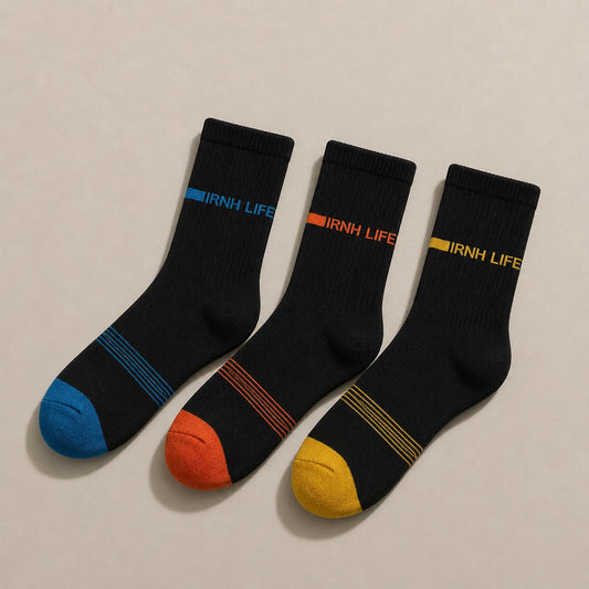 Deevaz Bamboo Thread Men's Casual Mid Length Stripes Comfortable Socks With A Pack Of 3 - For Men's.