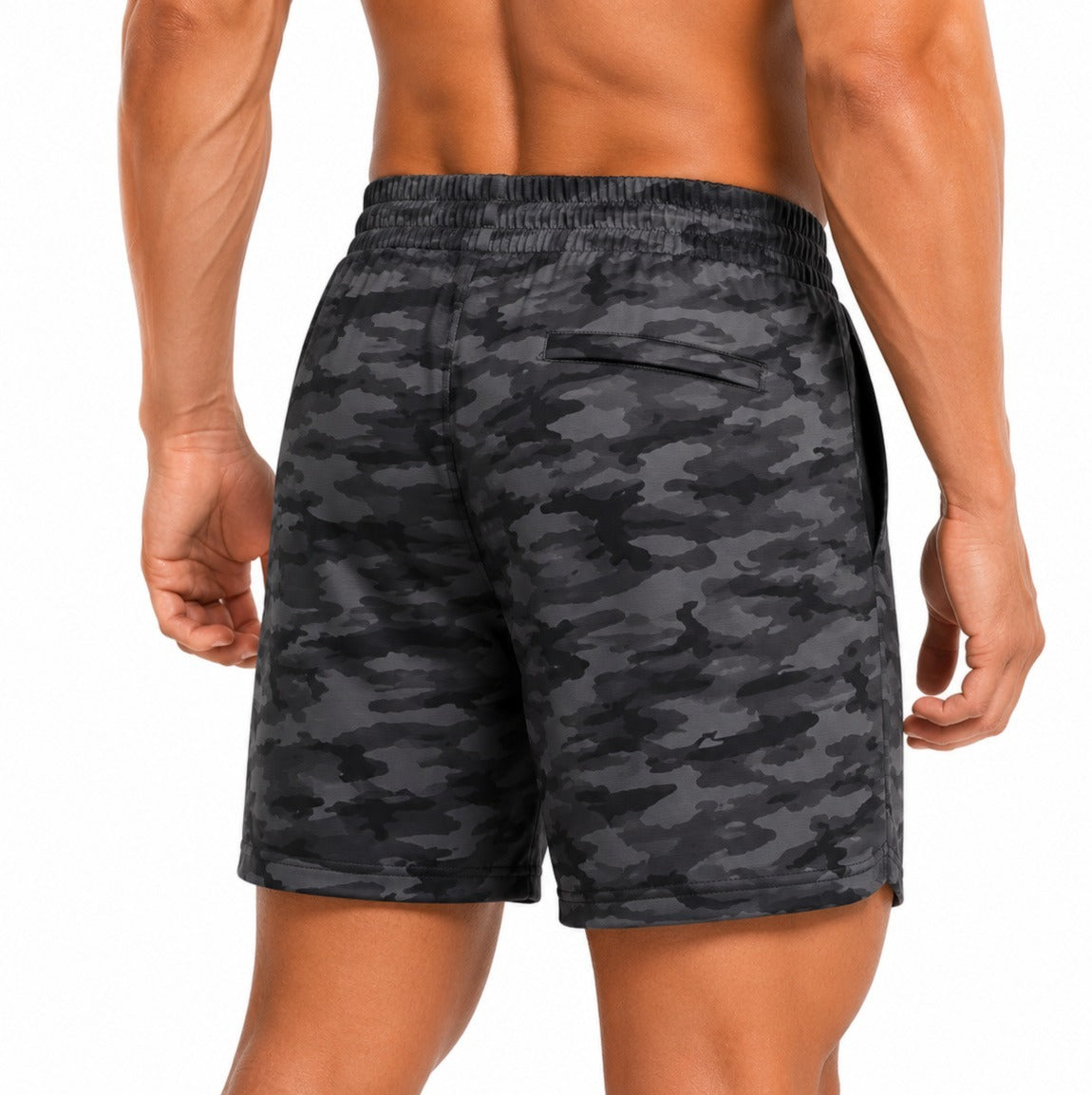 Men's Premium Activewear Shorts – Grey Camouflage