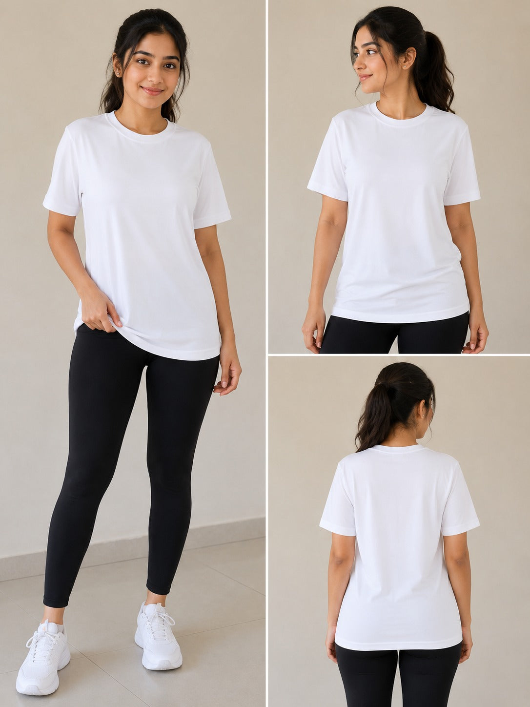 Deevaz Women’s Essential White Performance Workout Tee Dry fit
