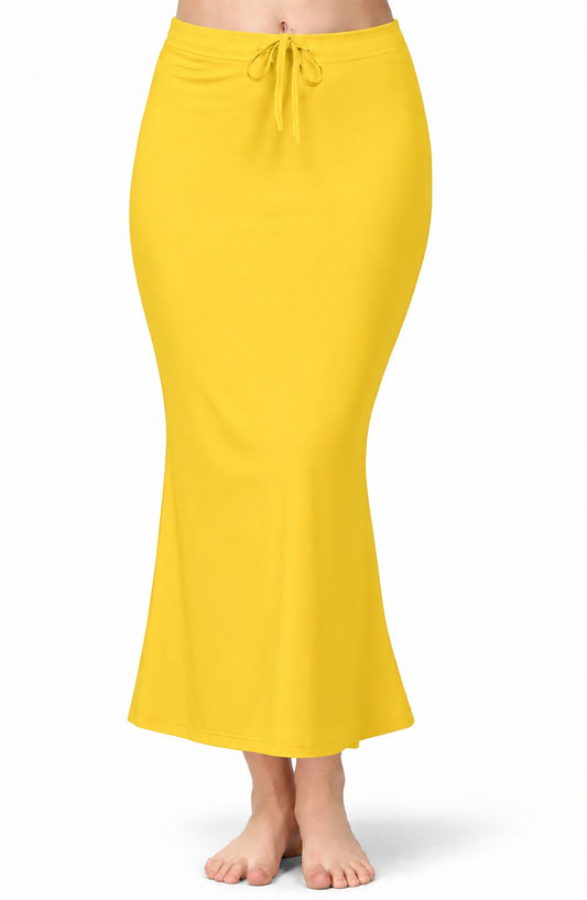 Deevaz Lycra Saree Shapewear (Side Slits) For Perfect Saree Shaper in Yellow Color.