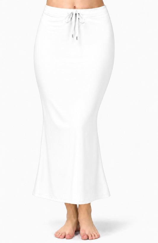 Deevaz Women’s White High Waist Long Mermaid Skirt with Drawstring