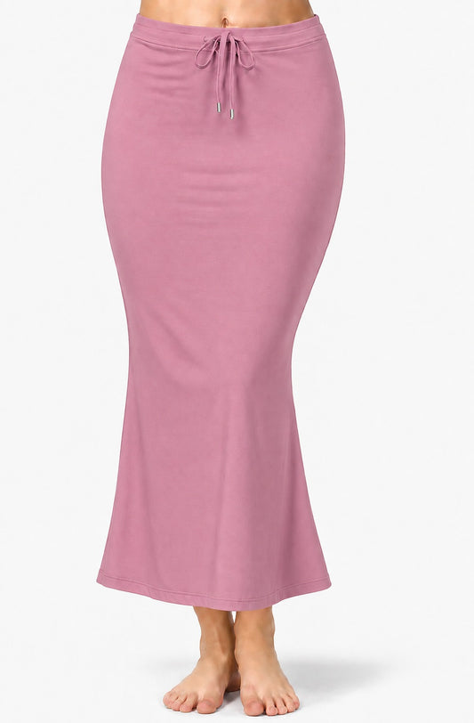Deevaz Women’s Pink High Waist Long Mermaid Skirt with Drawstring