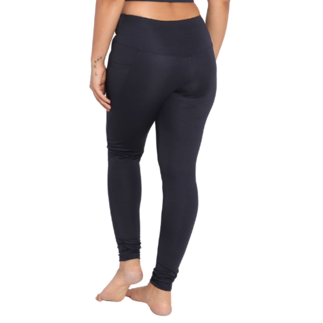 Deevaz Comfort & Snug Fit Active Ankle-Length Tights In Navy Color (Side Pocket)
