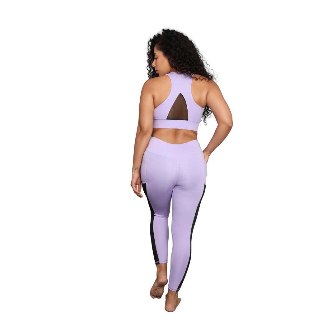 Deevaz Comfort & Snug Fit Active Ankle-Length Tights In Mauve Color (Side Pocket)