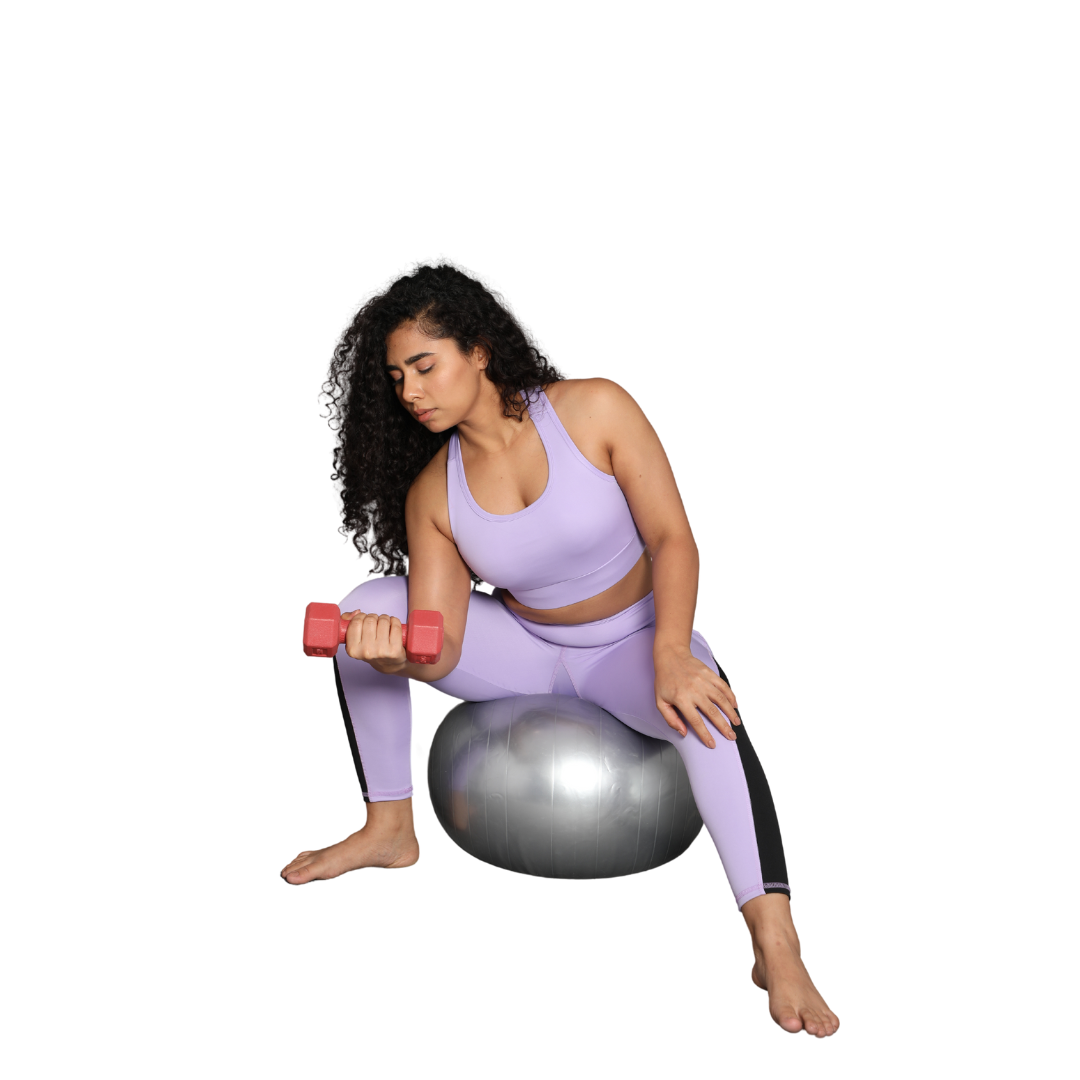 Deevaz Pair Of Comfort Fit Active Sports Bra & Snug Fit Active Ankle-Length Tights In Mauve Color.