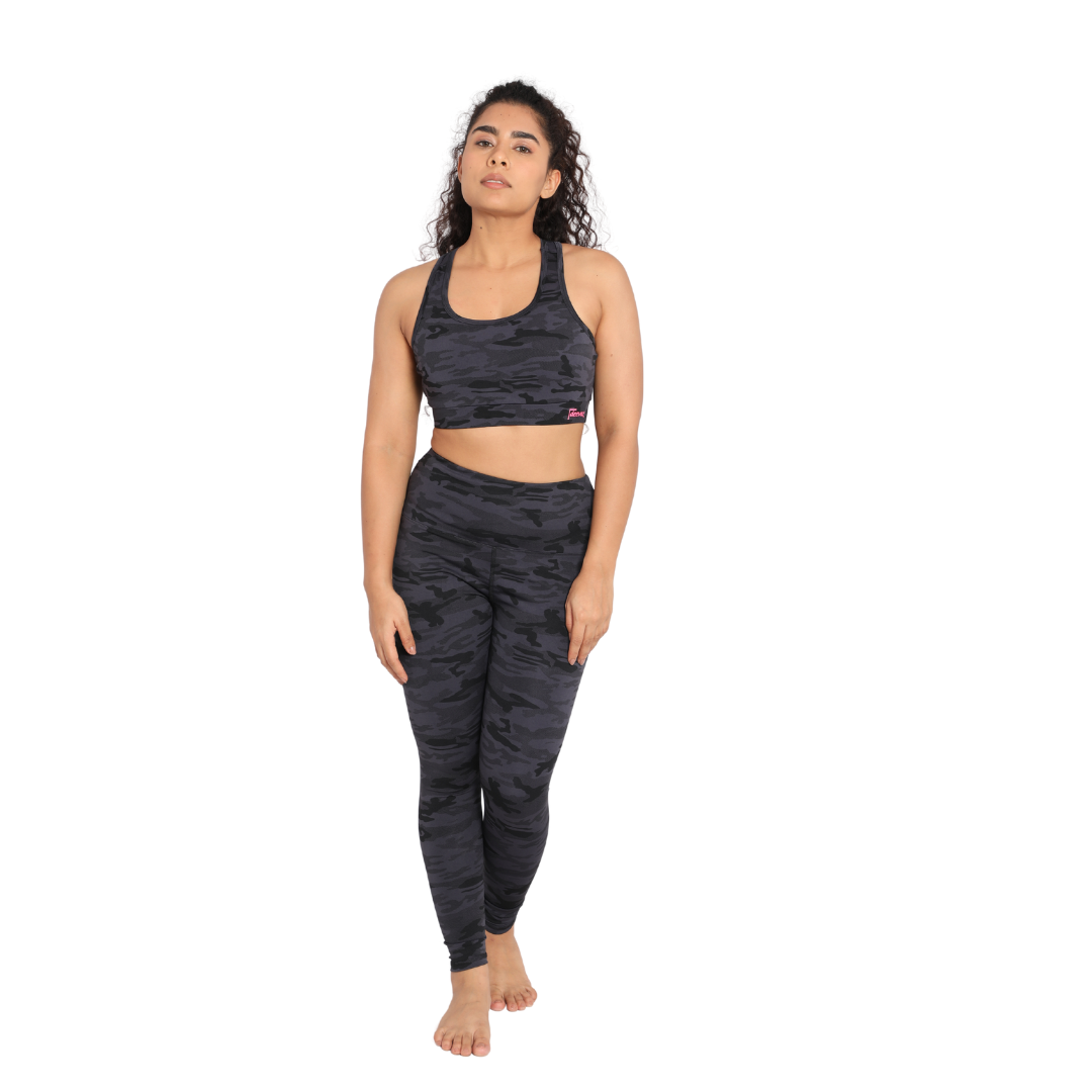 Deevaz Full Coverage Non Padded Sports Bra In (Printed Bluish )