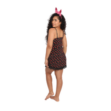 Load image into Gallery viewer, Deevaz Women&#39;s Baby Doll Night Wear Dress Set In Black Colour.