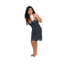 Load image into Gallery viewer, Deevaz Women&#39;s Baby Doll Night Wear Dress Set In Navy Blue Color.