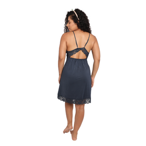 Deevaz Women's Baby Doll Night Wear Dress Set In Navy Blue Color.