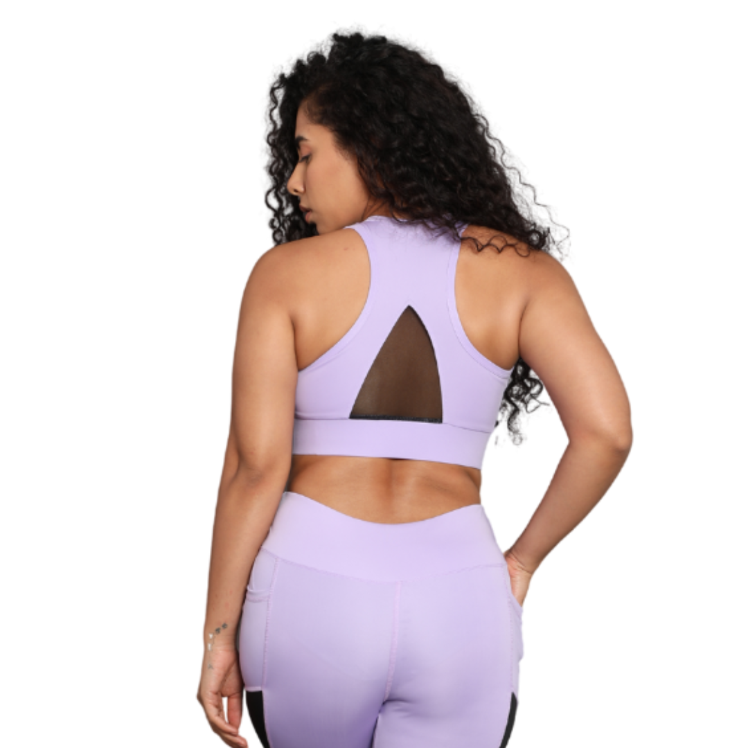 Deevaz Full Coverage Non Padded Sports Bra in Mauve.
