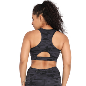 Deevaz Full Coverage Non Padded Sports Bra In (Printed Bluish )